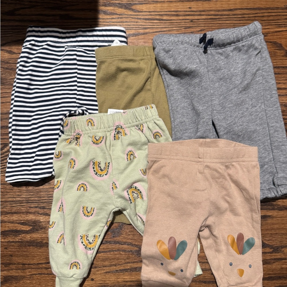 Old Navy Kids Bottoms Set - Striped, Olive, Gray, Rainbow, Tan